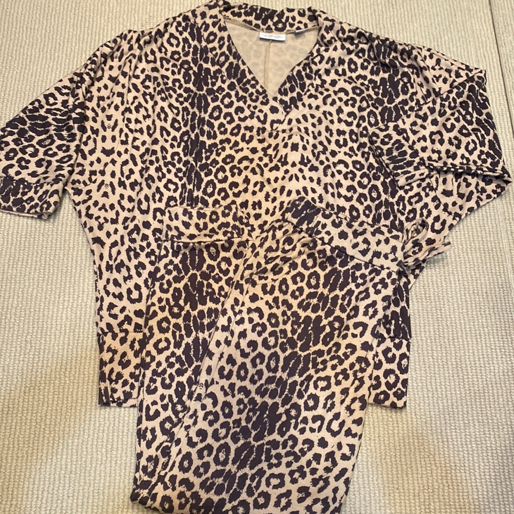 Sweet Pea for New York & Co by Stacy Frati brown leopard print 2 piece set